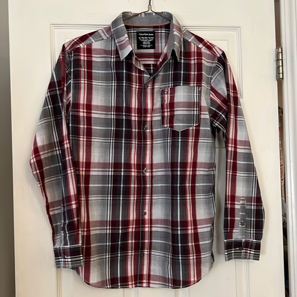 Calvin Klein Jeans Boys Dress Shirt size XL 18/20. NWOT